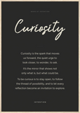 Curiosity Word of Intention Framed print 70x100 cm / 28x40″ Wood frame Carbon paper