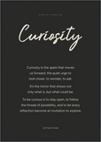 Curiosity Word of Intention Framed print A1 (59.4 x 84.1 cm) Black frame Carbon paper