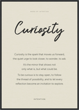 Curiosity Word of Intention Framed print A1 (59.4 x 84.1 cm) Black frame Linen paper