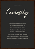 Curiosity Word of Intention Framed print A1 (59.4 x 84.1 cm) Dark wood frame Carbon paper