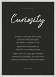 Curiosity Word of Intention Framed print A1 (59.4 x 84.1 cm) White frame Carbon paper