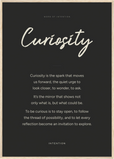 Curiosity Word of Intention Framed print A1 (59.4 x 84.1 cm) Wood frame Carbon paper