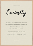 Curiosity Word of Intention Framed print A1 (59.4 x 84.1 cm) Wood frame Linen paper