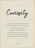 Curiosity Word of Intention Framed print A1 (59.4 x 84.1 cm) Wood frame Linen paper