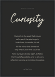Curiosity Word of Intention Framed print A2 (42 x 59.4 cm) Black frame Carbon paper