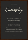 Curiosity Word of Intention Framed print A2 (42 x 59.4 cm) Dark wood frame Carbon paper