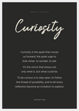 Curiosity Word of Intention Framed print A2 (42 x 59.4 cm) White frame Carbon paper
