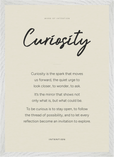 Curiosity Word of Intention Framed print A2 (42 x 59.4 cm) White frame Linen paper