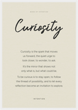 Curiosity Word of Intention Framed print A2 (42 x 59.4 cm) White frame Linen paper