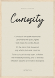 Curiosity Word of Intention Framed print A2 (42 x 59.4 cm) Wood frame Linen paper