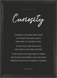 Curiosity Word of Intention Framed print A3 (29.7 x 42 cm) Black frame Carbon paper