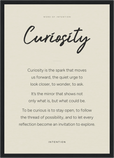 Curiosity Word of Intention Framed print A3 (29.7 x 42 cm) Black frame Linen paper