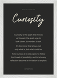 Curiosity Word of Intention Framed print A3 (29.7 x 42 cm) White frame Carbon paper