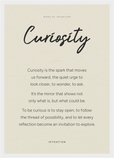 Curiosity Word of Intention Framed print A3 (29.7 x 42 cm) White frame Linen paper