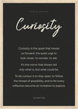 Curiosity Word of Intention Framed print A3 (29.7 x 42 cm) Wood frame Carbon paper