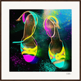 Dancing in Colours Framed print 70x70 cm / 28x28″ Dark wood frame 41