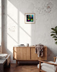 Dancing in Colours Framed print 30x30 cm / 12x12″ Wood frame in interior