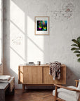 Dancing in Colours Framed print 30x40 cm / 12x16″ Wood frame in interior
