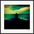 Emerald Storms Framed print 50x50 cm / 20x20″ Black frame 50