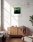 Emerald Storms Framed print 45x60 cm / 18x24″ Wood frame in interior