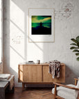 Emerald Storms Framed print 60x80 cm / 24x32″ Wood frame in interior