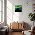 Emerald Storms Framed print 60x80 cm / 24x32″ White frame in interior