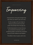 Empowering Word of Intention Framed print 21x29.7 cm / 8x12" Dark wood frame Carbon paper