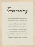 Empowering Word of Intention Framed print 21x29.7 cm / 8x12" Wood frame Linen paper