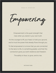 Empowering Word of Intention Framed print 30x40 cm / 12x16″ Black frame Linen paper