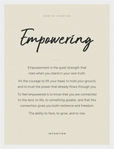 Empowering Word of Intention Framed print 30x40 cm / 12x16″ White frame Linen paper