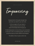 Empowering Word of Intention Framed print 30x40 cm / 12x16″ Wood frame Carbon paper