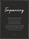 Empowering Word of Intention Framed print 50x70 cm / 20x28″ Black frame Carbon paper