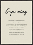 Empowering Word of Intention Framed print 50x70 cm / 20x28″ Black frame Linen paper