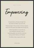 Empowering Word of Intention Framed print 50x70 cm / 20x28″ Black frame Linen paper