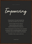 Empowering Word of Intention Framed print 50x70 cm / 20x28″ Dark wood frame Carbon paper