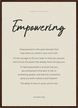 Empowering Word of Intention Framed print 50x70 cm / 20x28″ Dark wood frame Linen paper