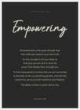 Empowering Word of Intention Framed print 50x70 cm / 20x28″ White frame Carbon paper