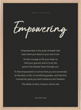 Empowering Word of Intention Framed print 50x70 cm / 20x28″ Wood frame Carbon paper