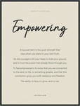 Empowering Word of Intention Framed print 60x80 cm / 24x32″ Black frame Linen paper
