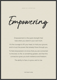 Empowering Word of Intention Framed print 70x100 cm / 28x40″ Black frame Linen paper