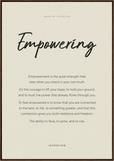Empowering Word of Intention Framed print 70x100 cm / 28x40″ Dark wood frame Linen paper