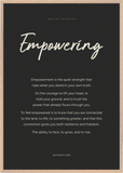 Empowering Word of Intention Framed print 70x100 cm / 28x40″ Wood frame Carbon paper