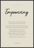 Empowering Word of Intention Framed print A1 (59.4 x 84.1 cm) Black frame Linen paper