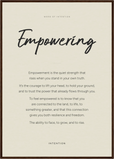 Empowering Word of Intention Framed print A1 (59.4 x 84.1 cm) Dark wood frame Linen paper