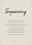 Empowering Word of Intention Framed print A1 (59.4 x 84.1 cm) White frame Linen paper