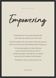 Empowering Word of Intention Framed print A2 (42 x 59.4 cm) Black frame Linen paper