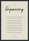 Empowering Word of Intention Framed print A3 (29.7 x 42 cm) Black frame Linen paper