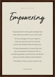 Empowering Word of Intention Framed print A3 (29.7 x 42 cm) Dark wood frame Linen paper