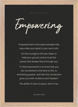 Empowering Word of Intention Framed print A3 (29.7 x 42 cm) Wood frame Carbon paper