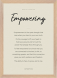 Empowering Word of Intention Framed print A3 (29.7 x 42 cm) Wood frame Linen paper